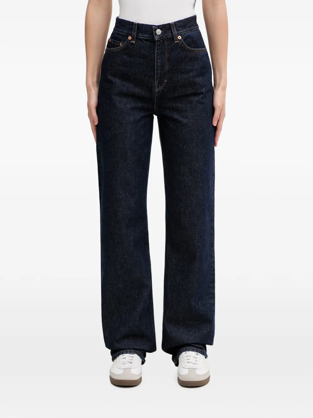 Sporty & Rich logo-patch straight-leg jeans - Blu