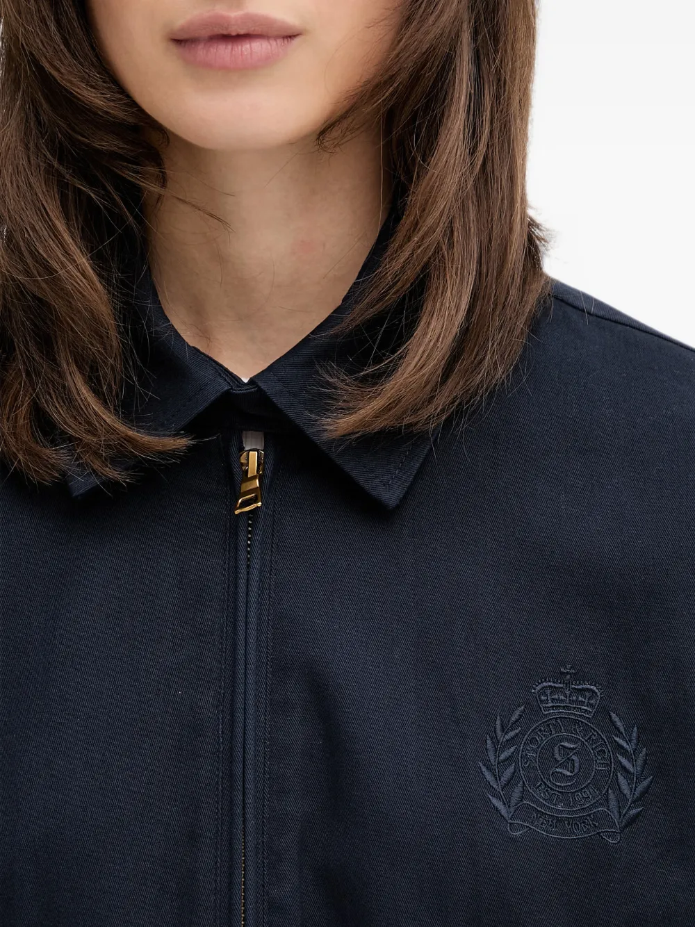Sporty & Rich Jack met elastische zoom met geborduurd logo Blauw