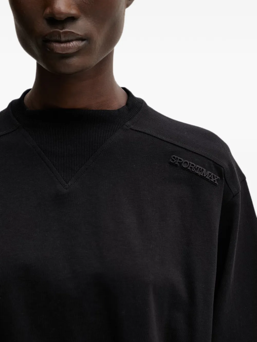 Sportmax T-shirt met logopatch Zwart