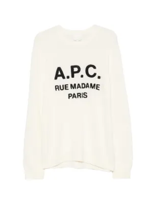 A.P.C. Rue Madame Paris logo-detail Wool Jumper | Blue | FARFETCH JO