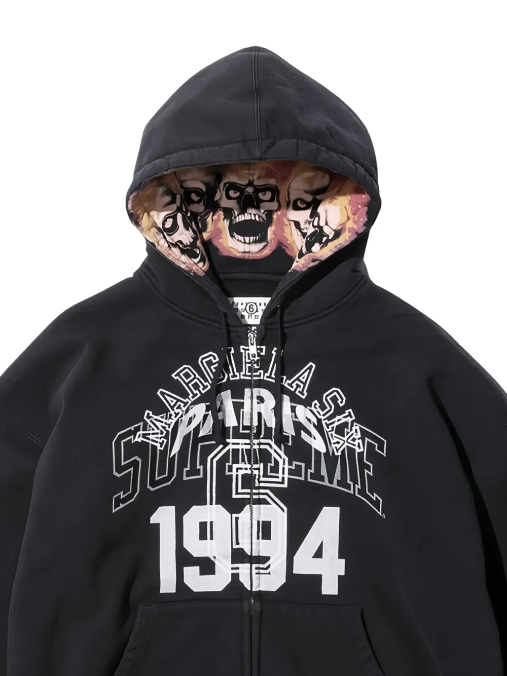 Supreme MM6 hoodie met kenmerkende nummerprint Zwart