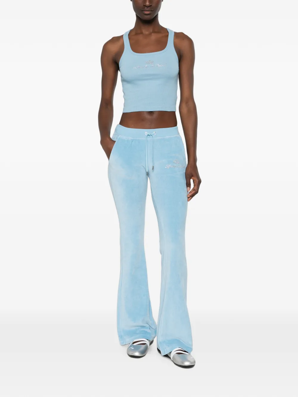 Sporty & Rich x Juicy Couture rhinestone-embellished track pants - Blu