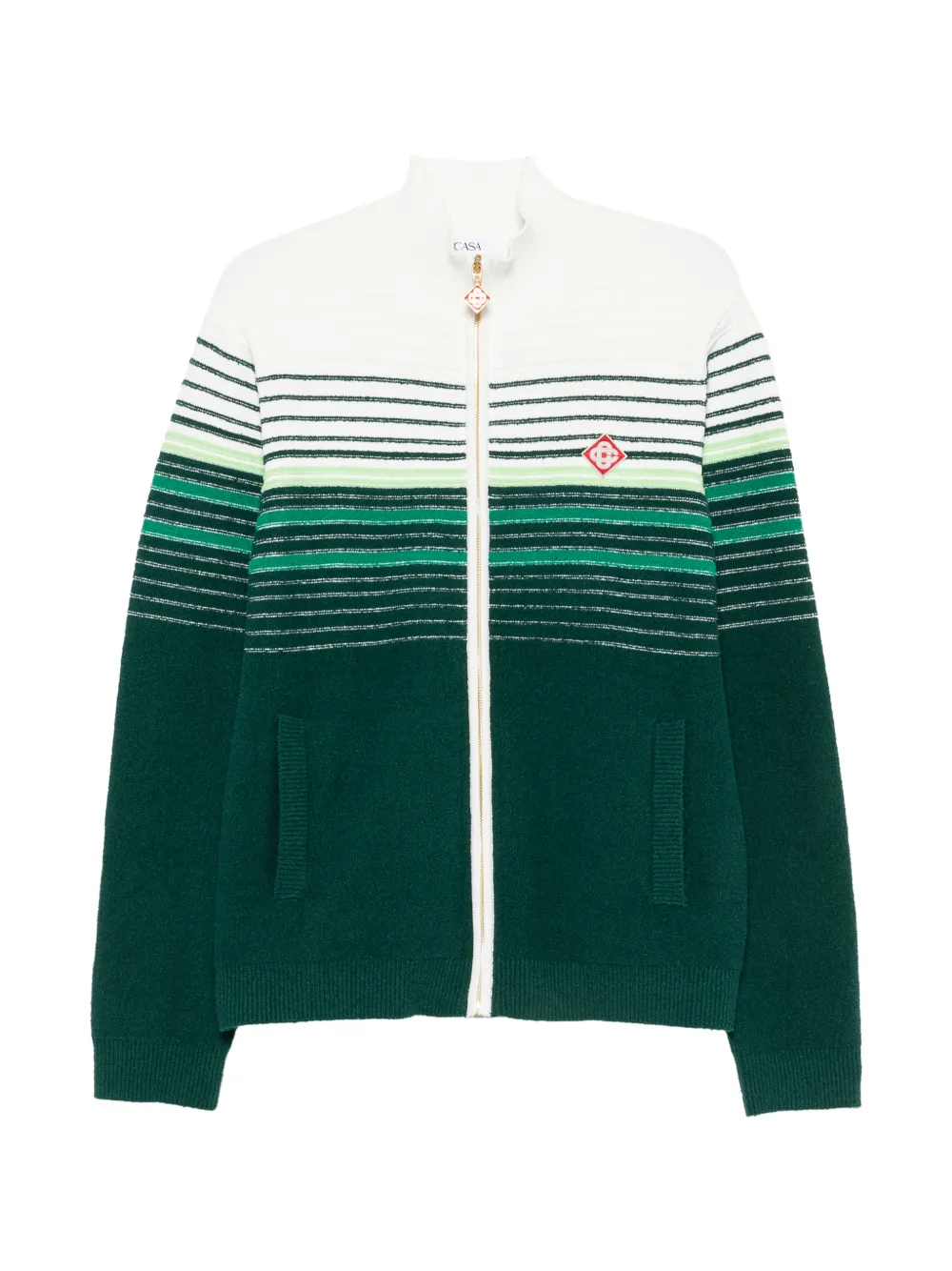Casablanca striped zip-up cardigan - Grün