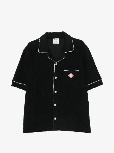 Casablanca contrast-trim logo-patch shirt