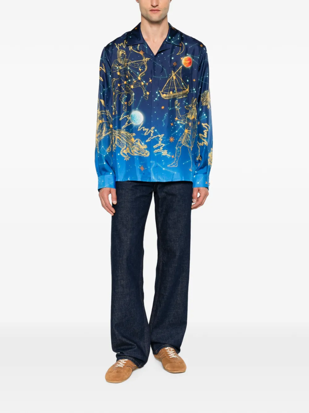 Casablanca Overhemd met print en lange mouwen Blauw