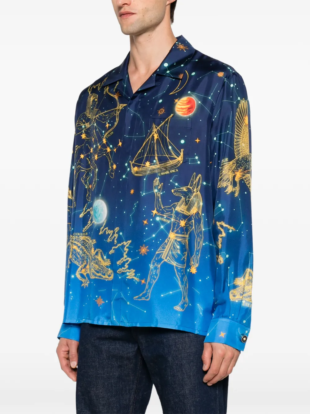 Casablanca Overhemd met print en lange mouwen Blauw