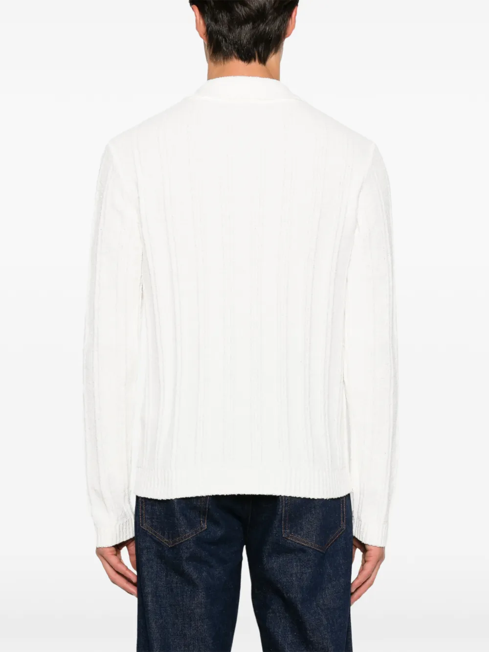 Casablanca Bouclé poloshirt met lange mouwen Wit