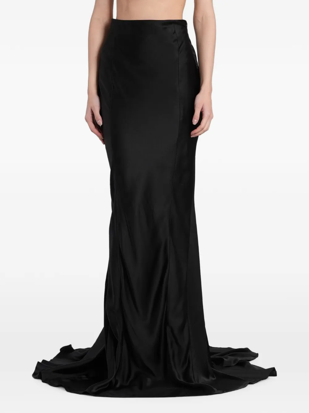B1ARCHIVE lace-up floor-length skirt - Nero
