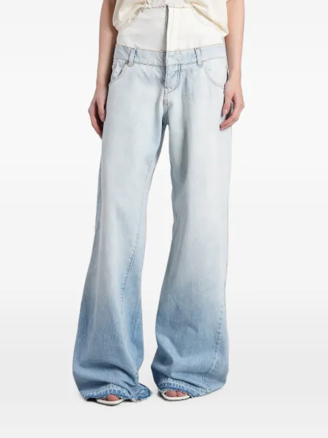 B1ARCHIVE layered-waist wide-leg jeans