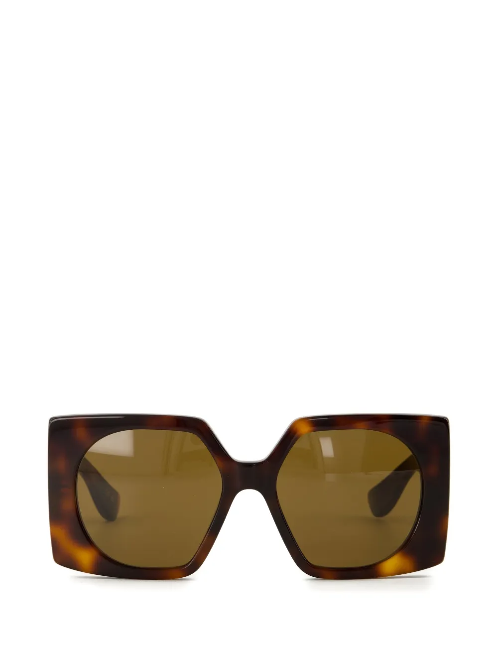 VALENTINO GARAVANI EYEWEAR VLogo plaque rectangle-frame sunglasses - Marrone