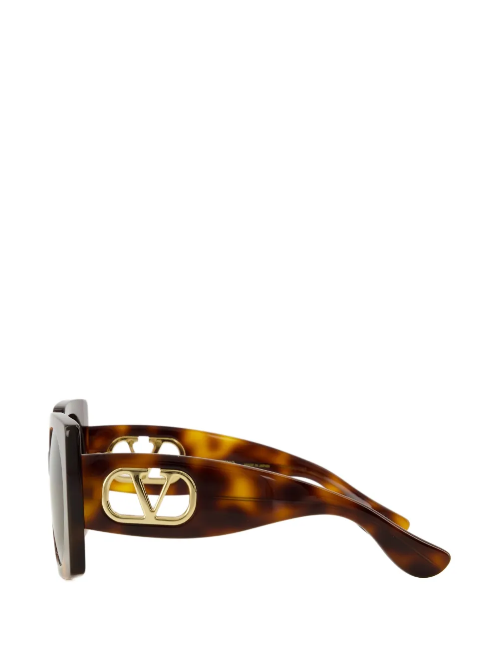 VALENTINO GARAVANI EYEWEAR Zonnebril met rechthoekig montuur en VLogoplakkaat Bruin
