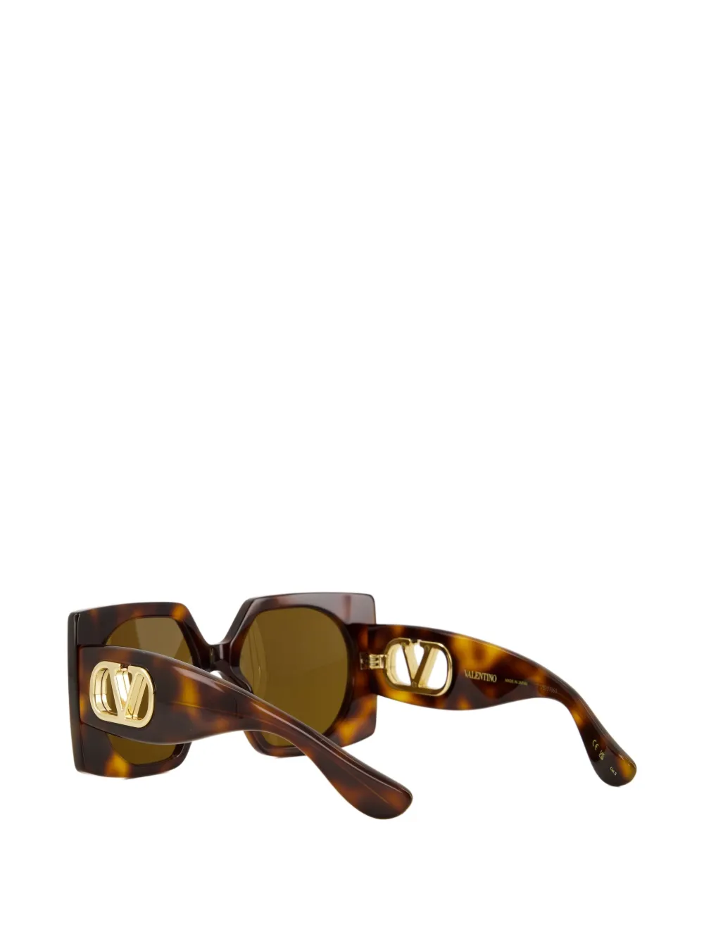 VALENTINO GARAVANI EYEWEAR Zonnebril met rechthoekig montuur en VLogoplakkaat Bruin