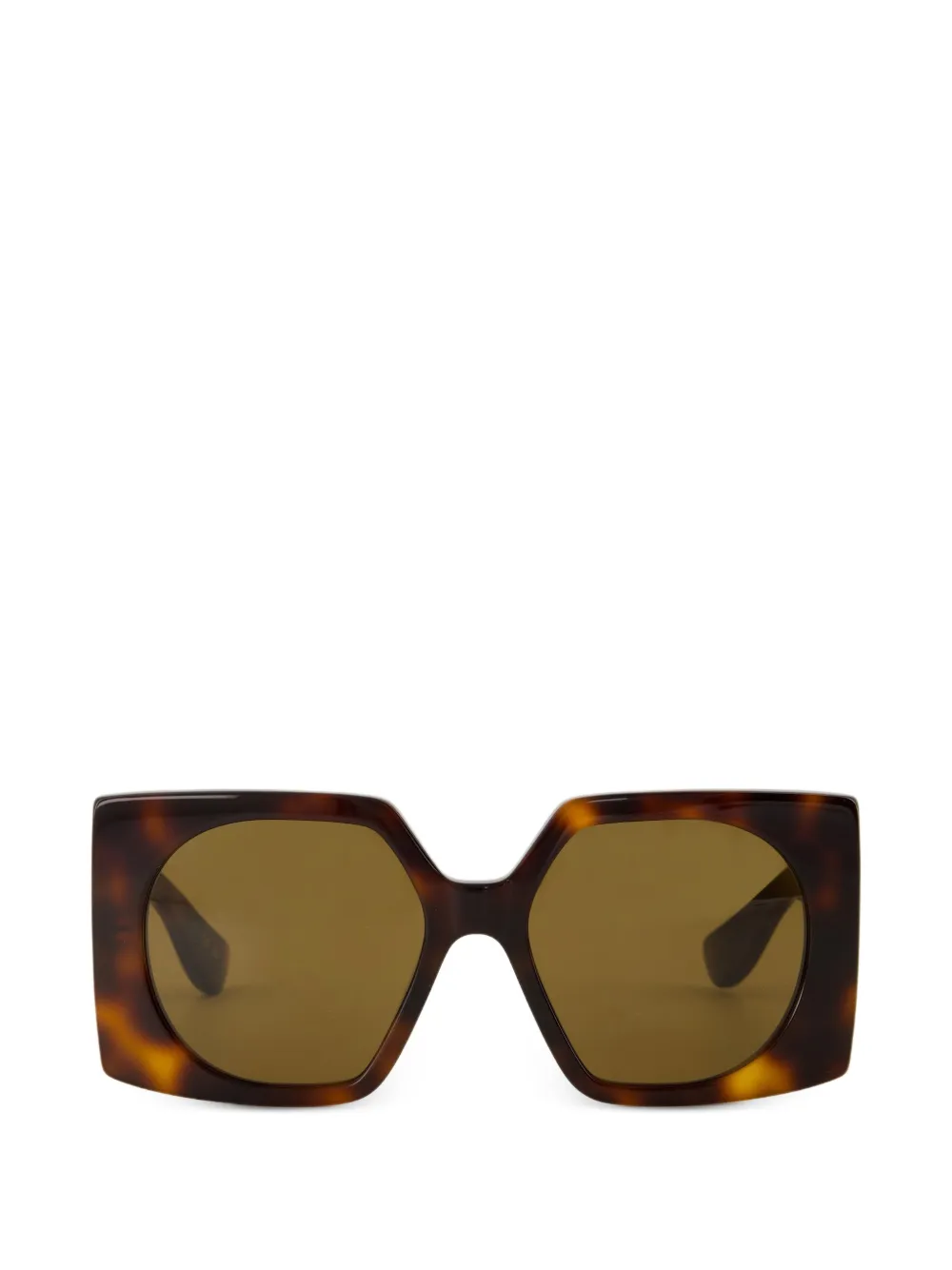 VALENTINO GARAVANI EYEWEAR VLogo plaque rectangle-frame sunglasses - Marrone