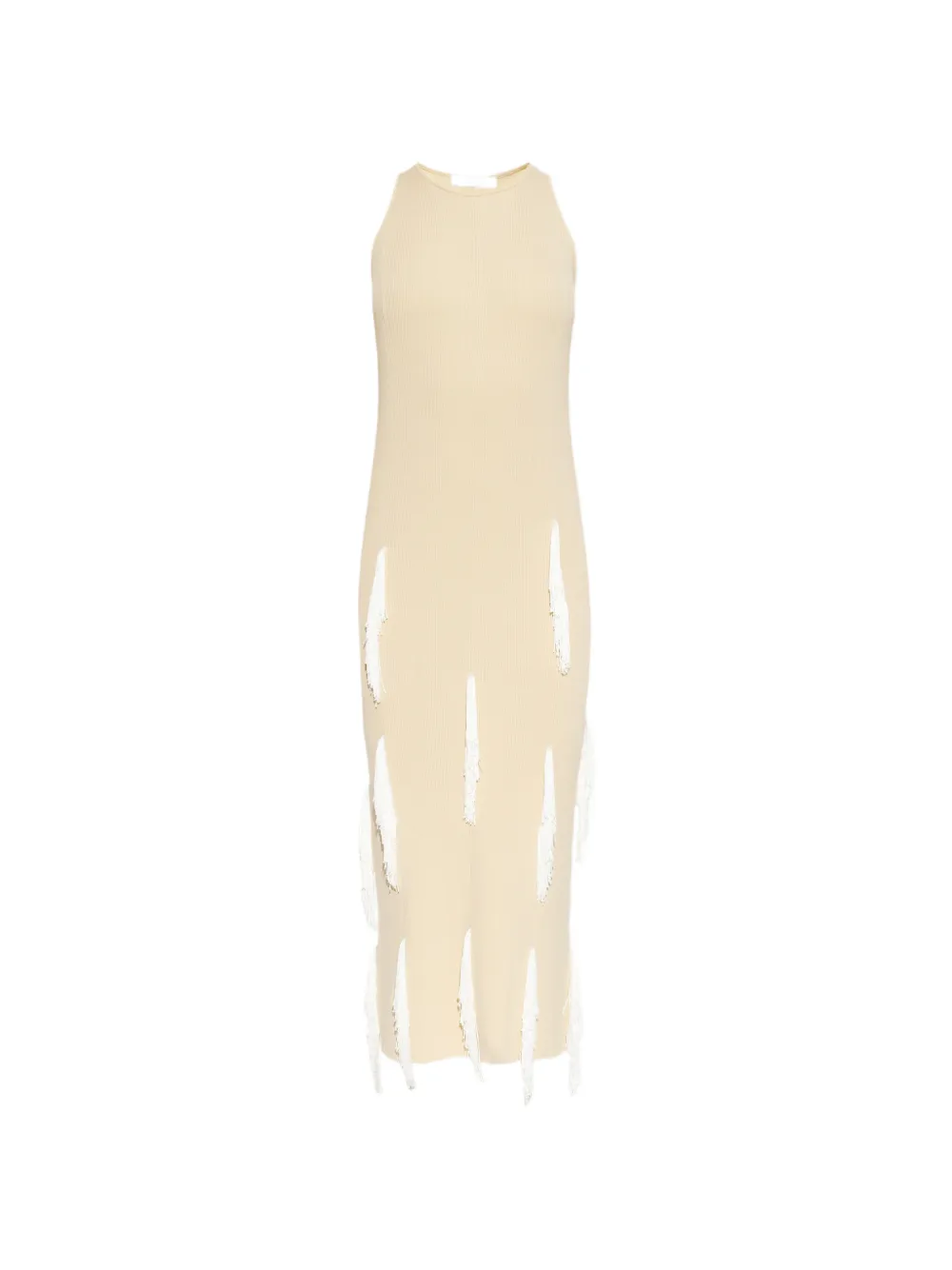 IRO FLEUR fringe cutout midi dress - Toni neutri