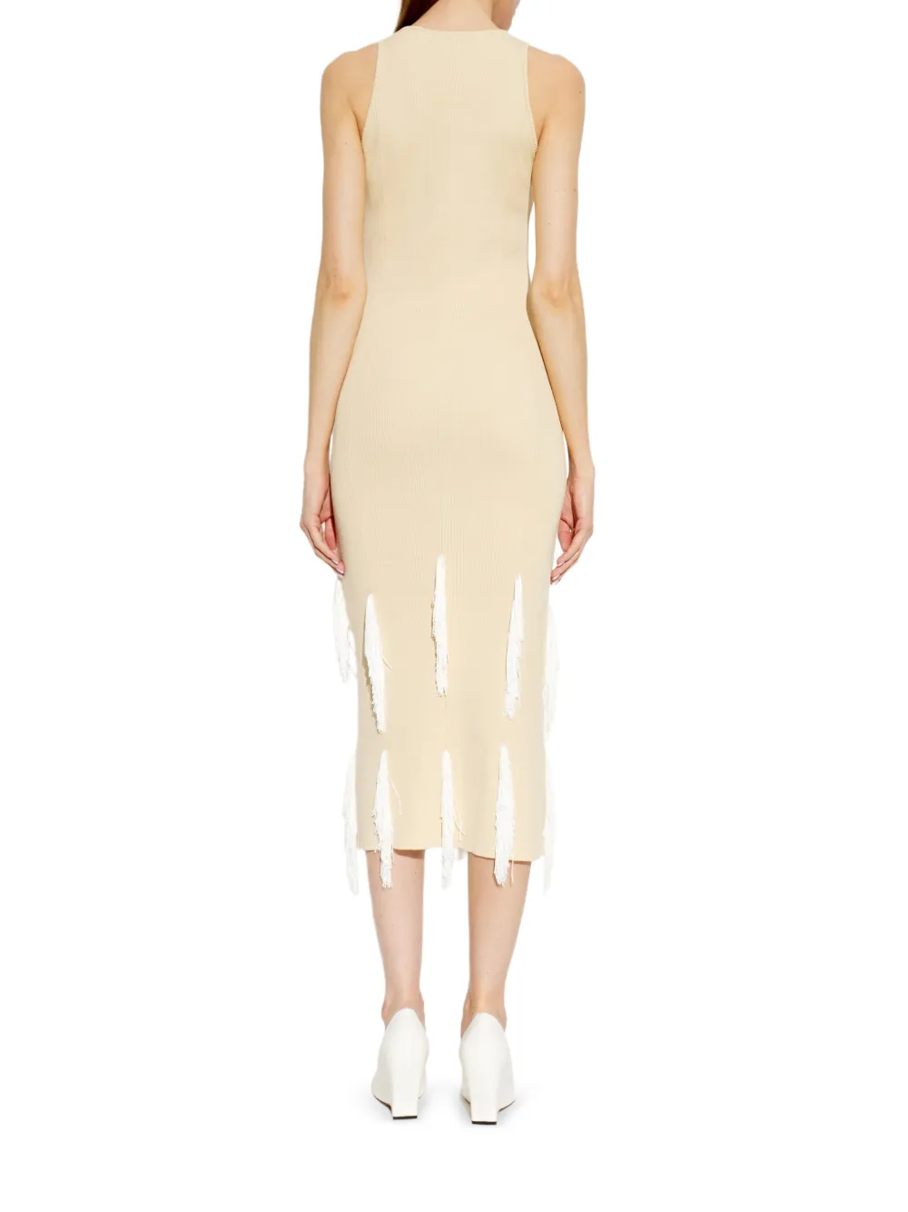 IRO Fleur jurk met franje Beige