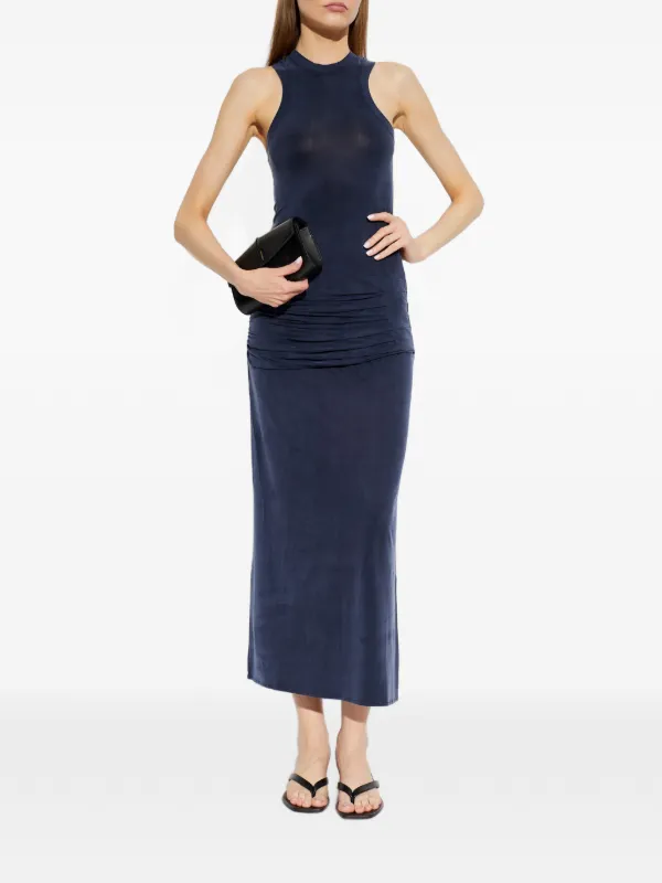 IRO Eclose ruched-waist Maxi Dress | Blue