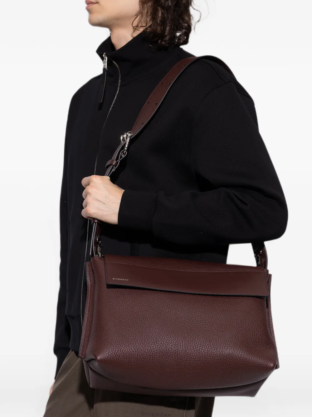 Givenchy Medium schoudertas met logo-print Bruin