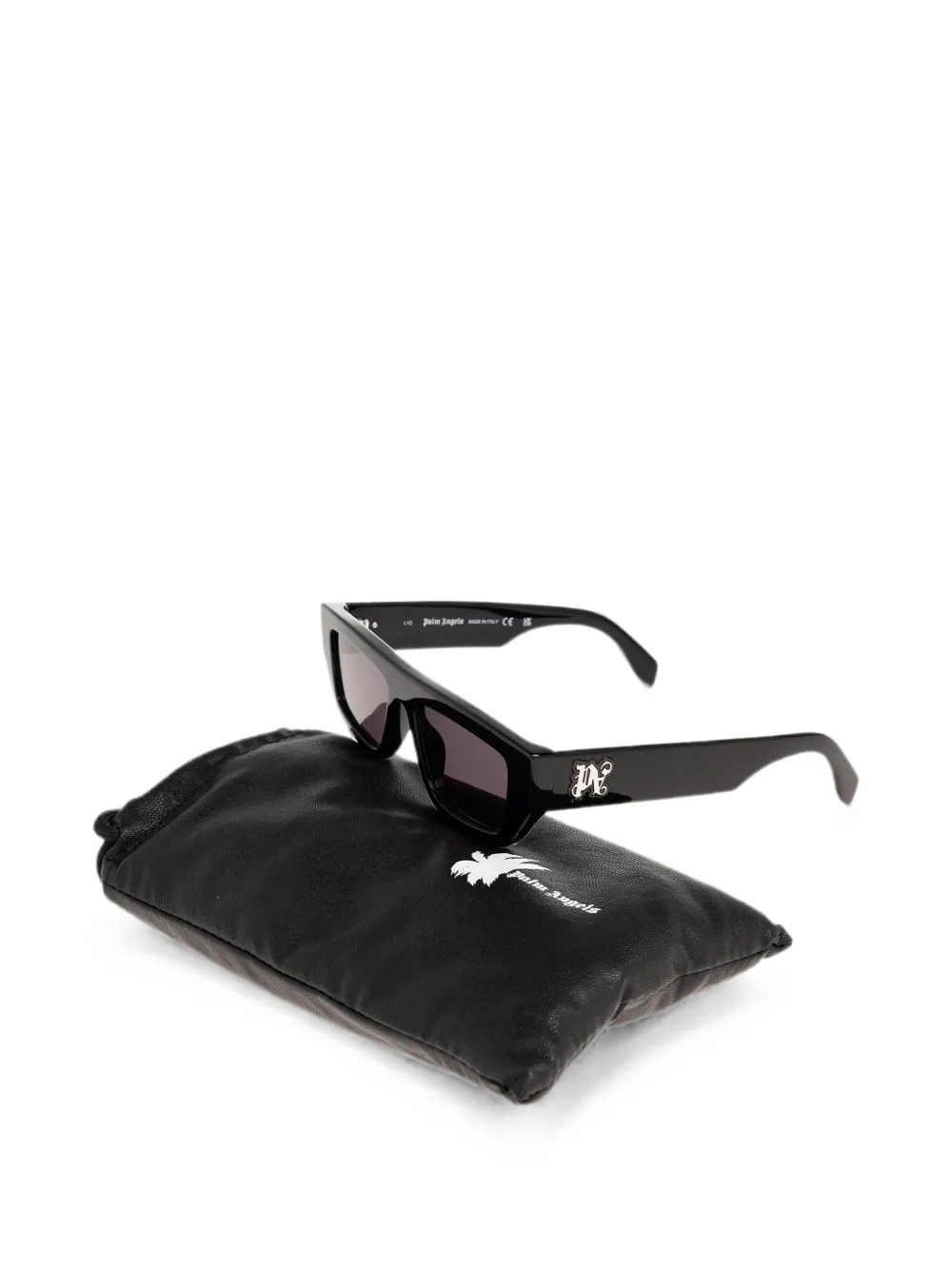 Palm Angels Eyewear Zonnebril met rechthoekig montuur Zwart