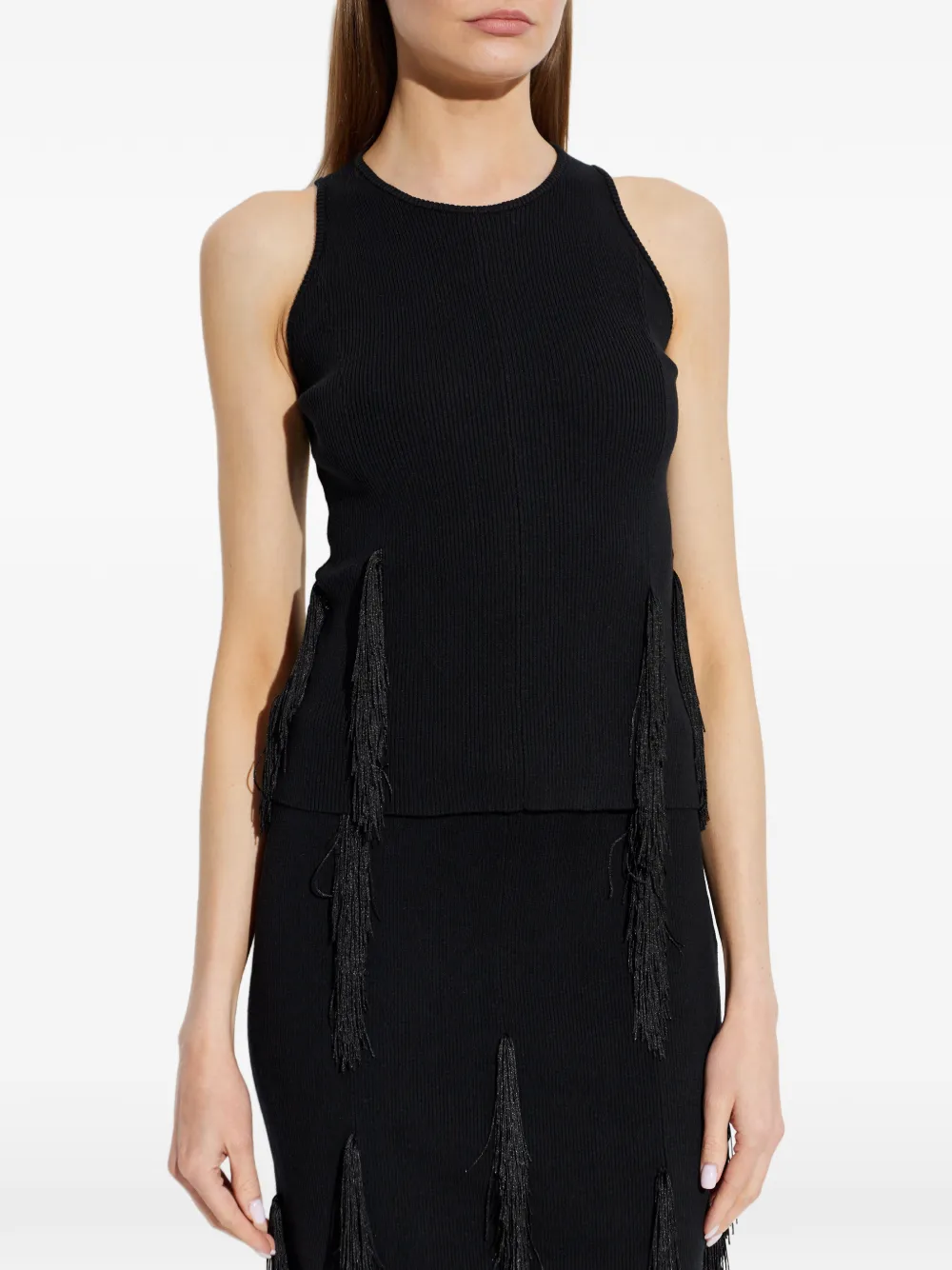  Iro Top Flocon Con Flecos - Negro 