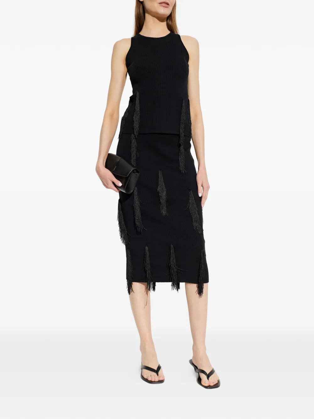  Iro Top Flocon Con Flecos - Negro 