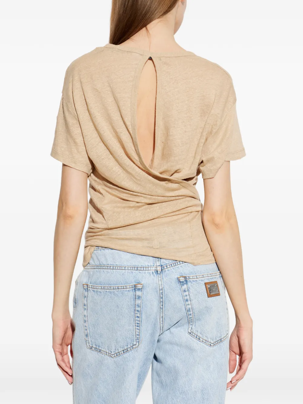 IRO Sorenza gedraaid T-shirt Beige