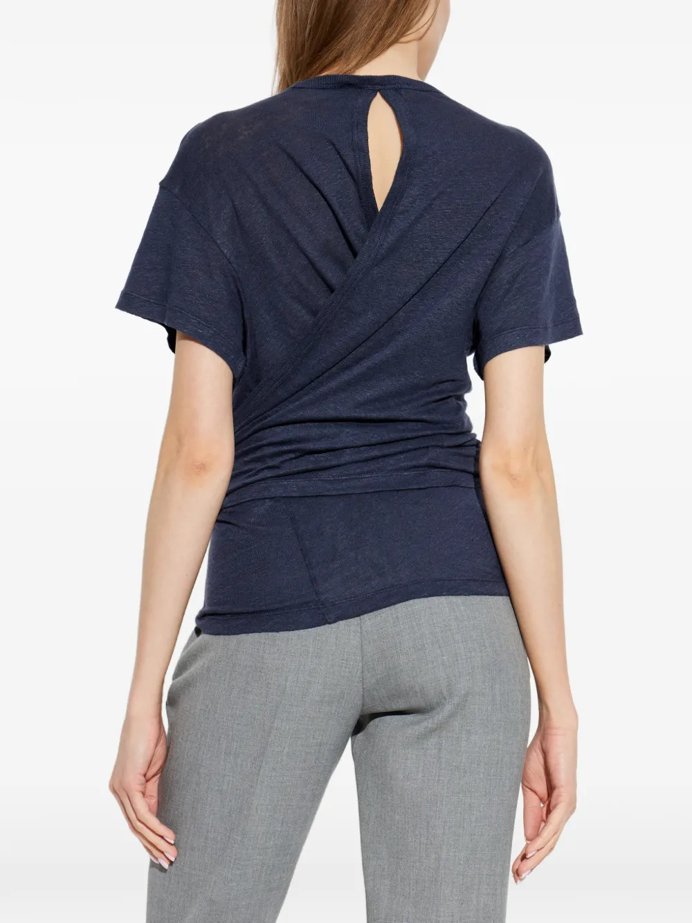 IRO Sorenza T-shirt met gedraaid detail Blauw