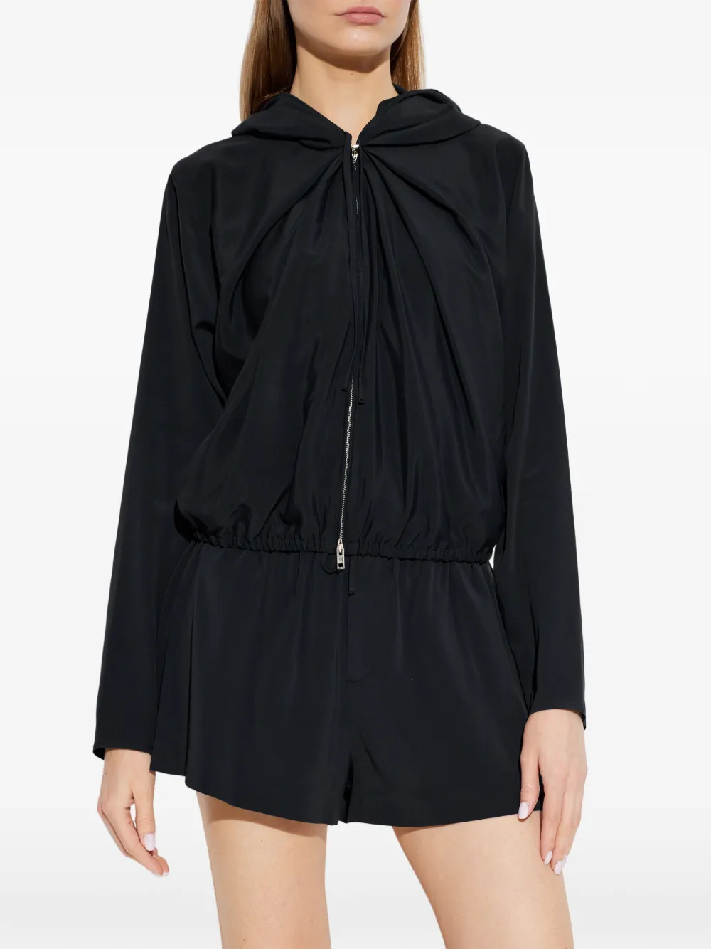 Alexander Wang Gedrapeerde hoodie Zwart