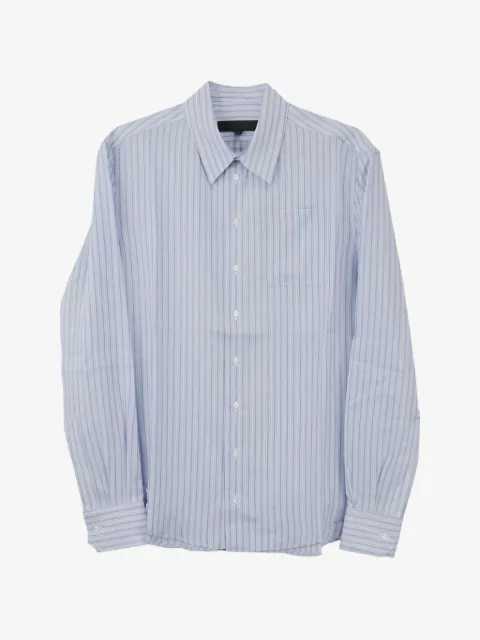 Omar Afridi vertical-stripe chest-pocket shirt