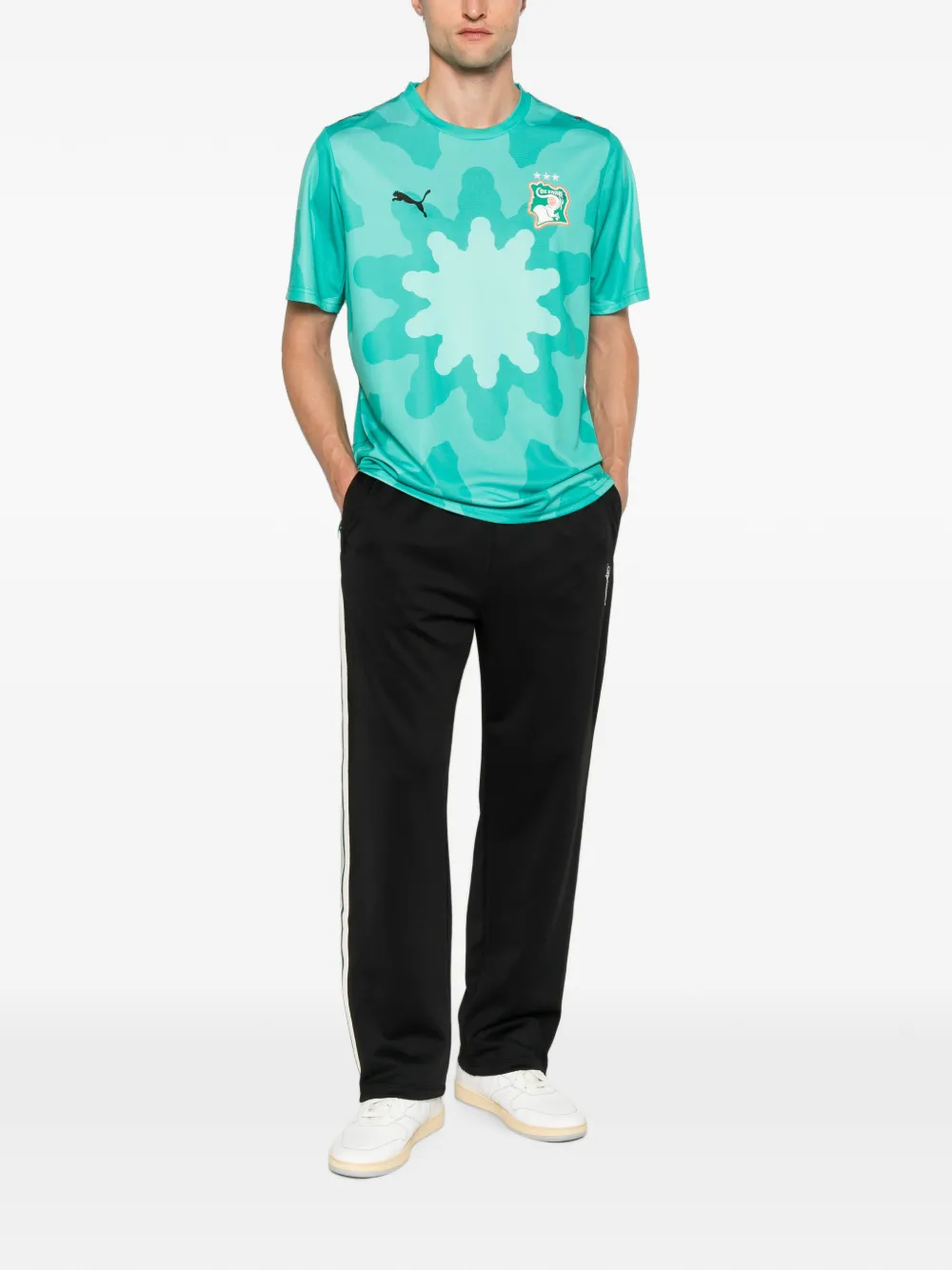 PUMA x FIF x Salehe Bembury T-shirt met logo-patch en grafische print Groen