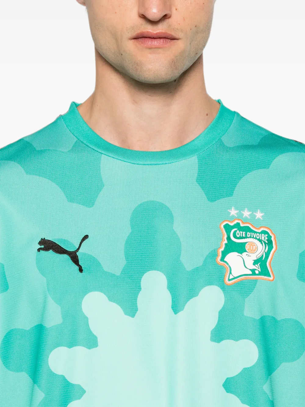 PUMA x FIF x Salehe Bembury T-shirt met logo-patch en grafische print Groen