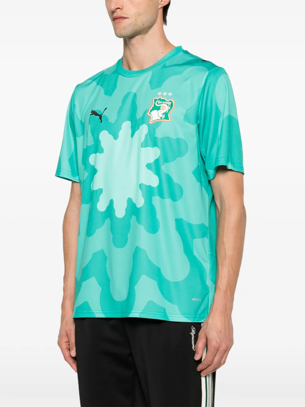 PUMA x FIF x Salehe Bembury T-shirt met logo-patch en grafische print Groen