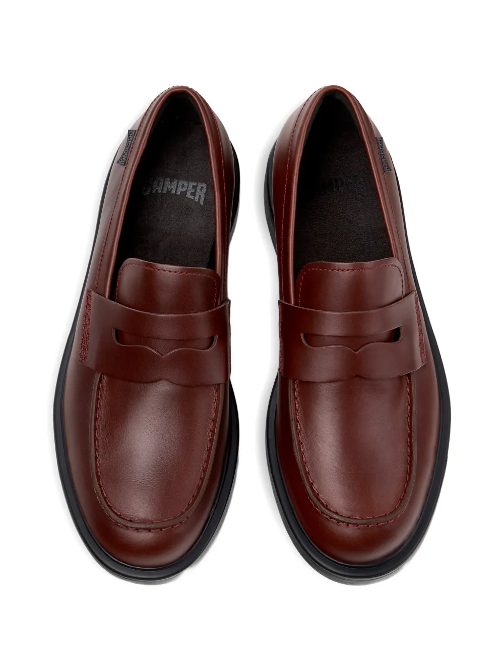 Camper Dean leren loafers Bruin