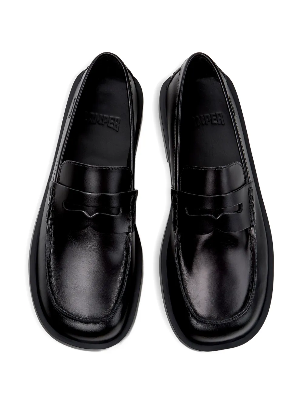 Camper Don leren loafers Zwart