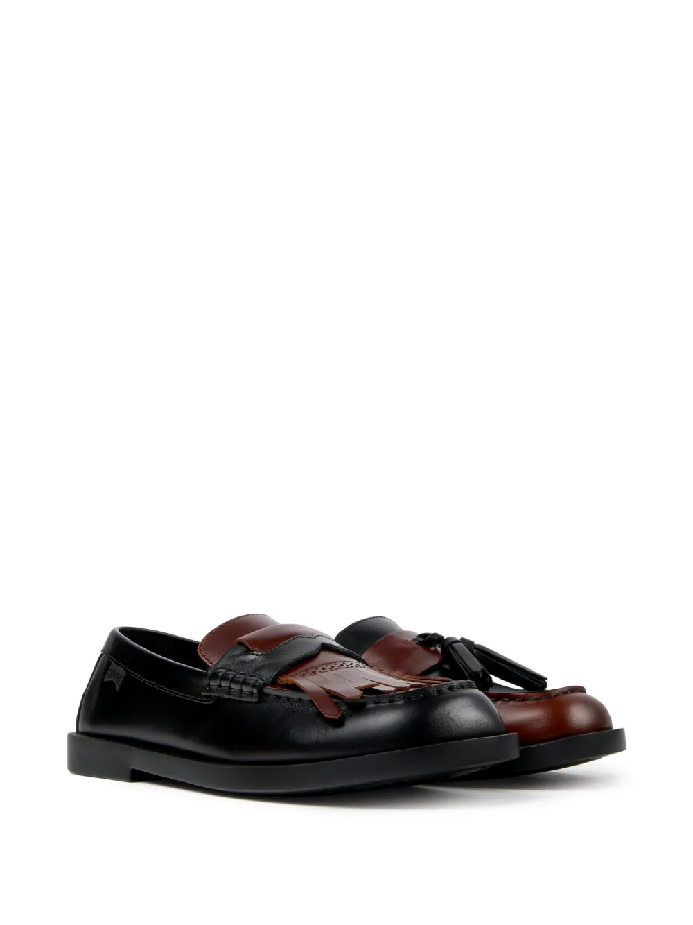 Camper Twins Don leather loafers Zwart