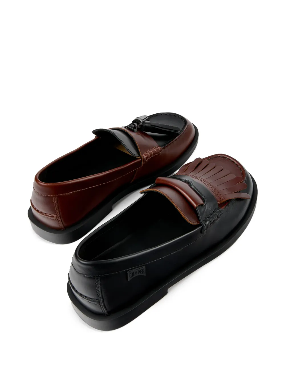 Camper Twins Don leather loafers Zwart
