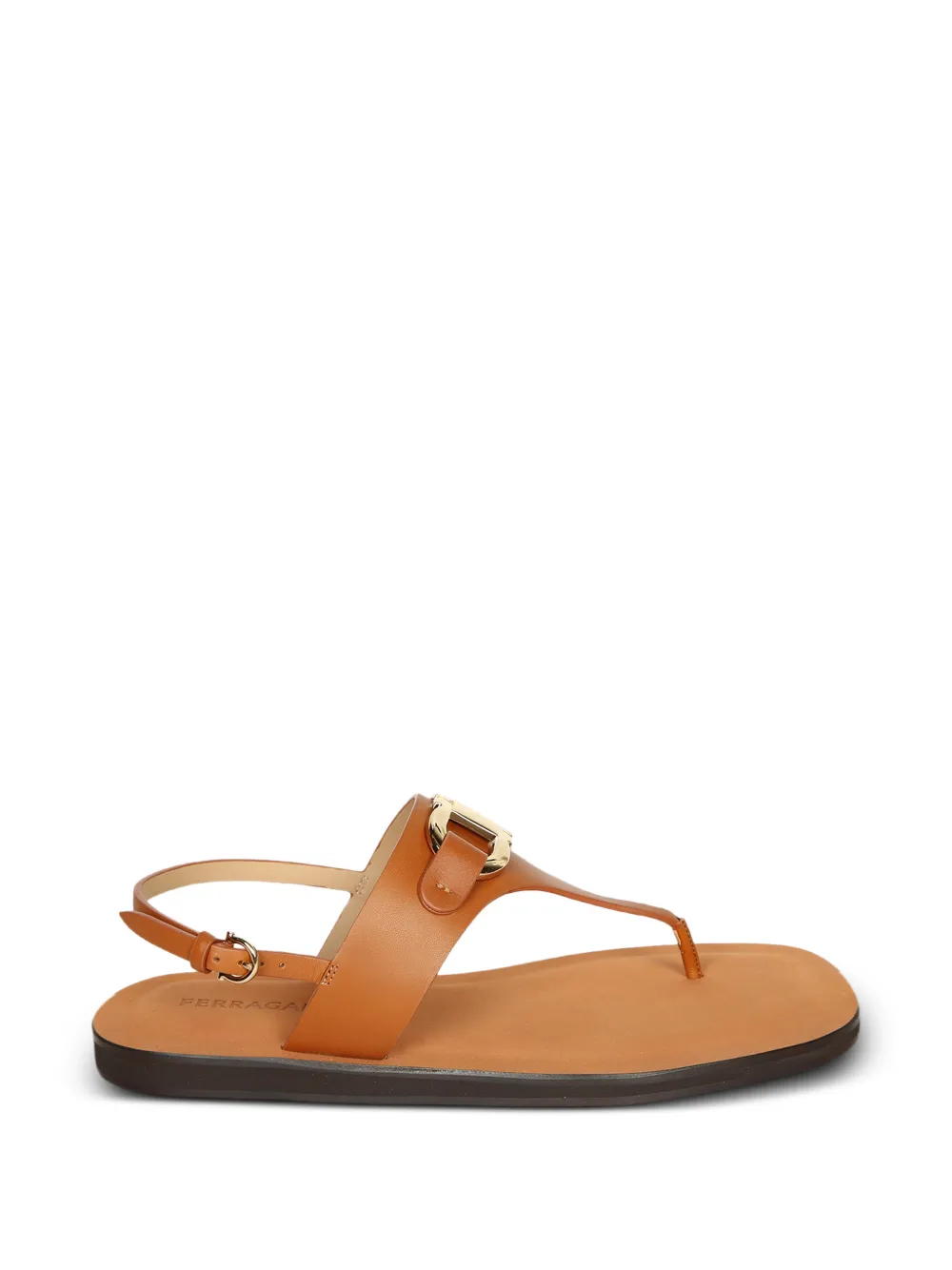 Ferragamo Gancini buckle sandals - Brown