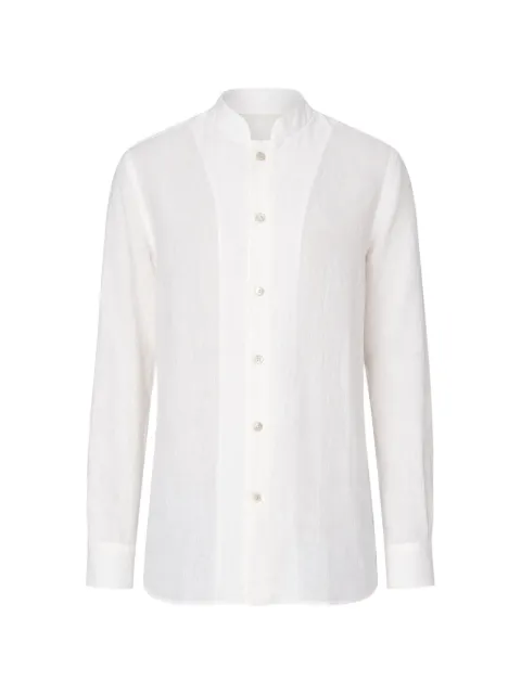 Eleventy stand-up collar linen shirt