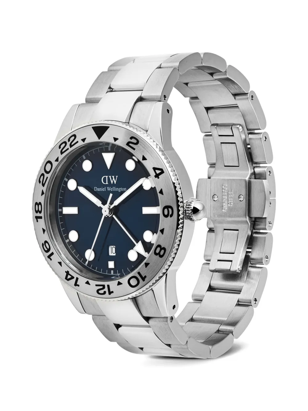 Daniel Wellington Iconic GMT Brushed Bezel 40mm Watch | Blue
