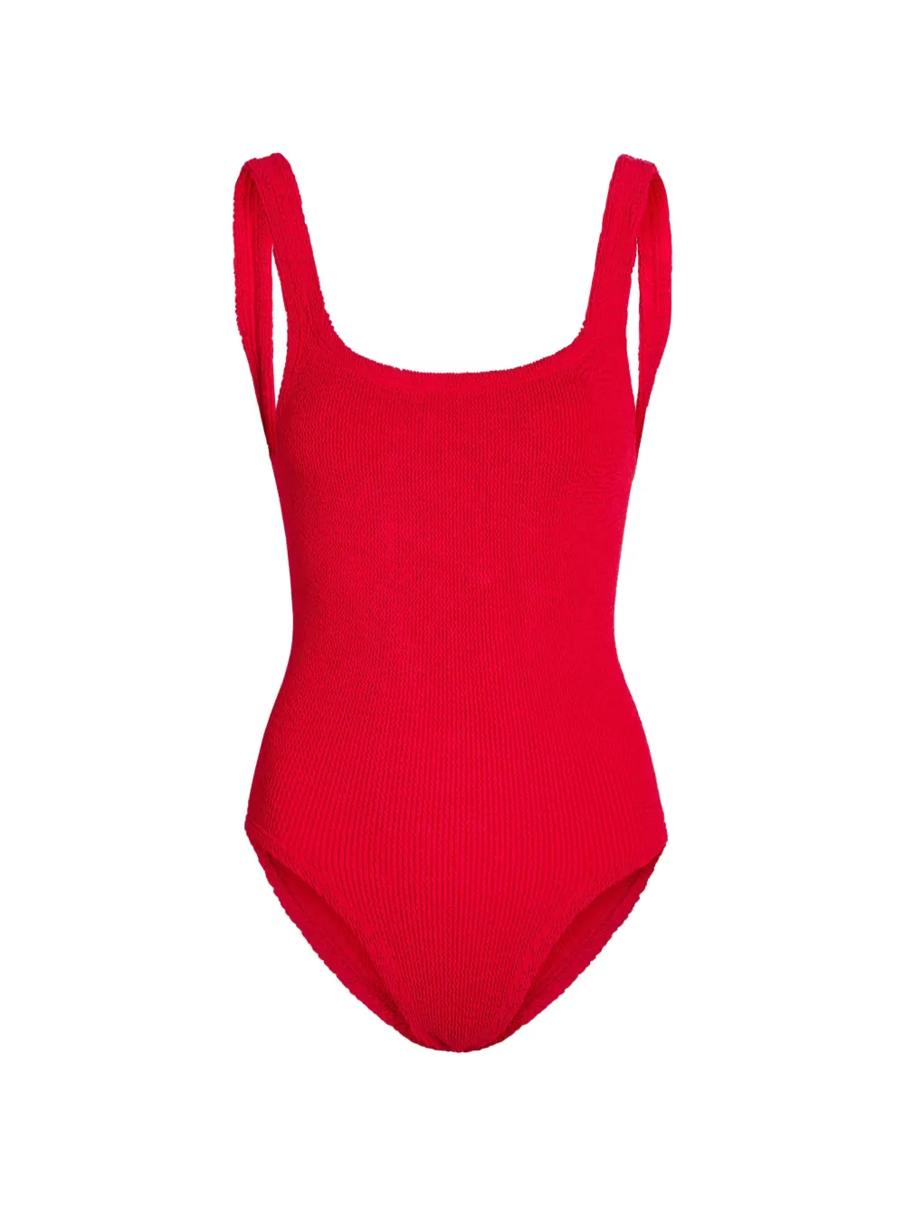 Hunza G Coverage Square Neck crinkle-effect swimsuit - Rosso