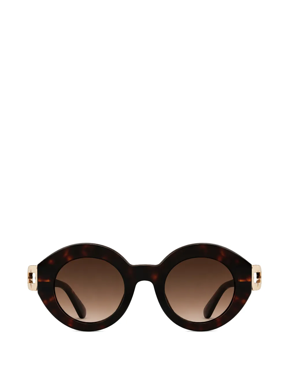 Furla tortoiseshell-effect round-frame sunglasses - Marrone