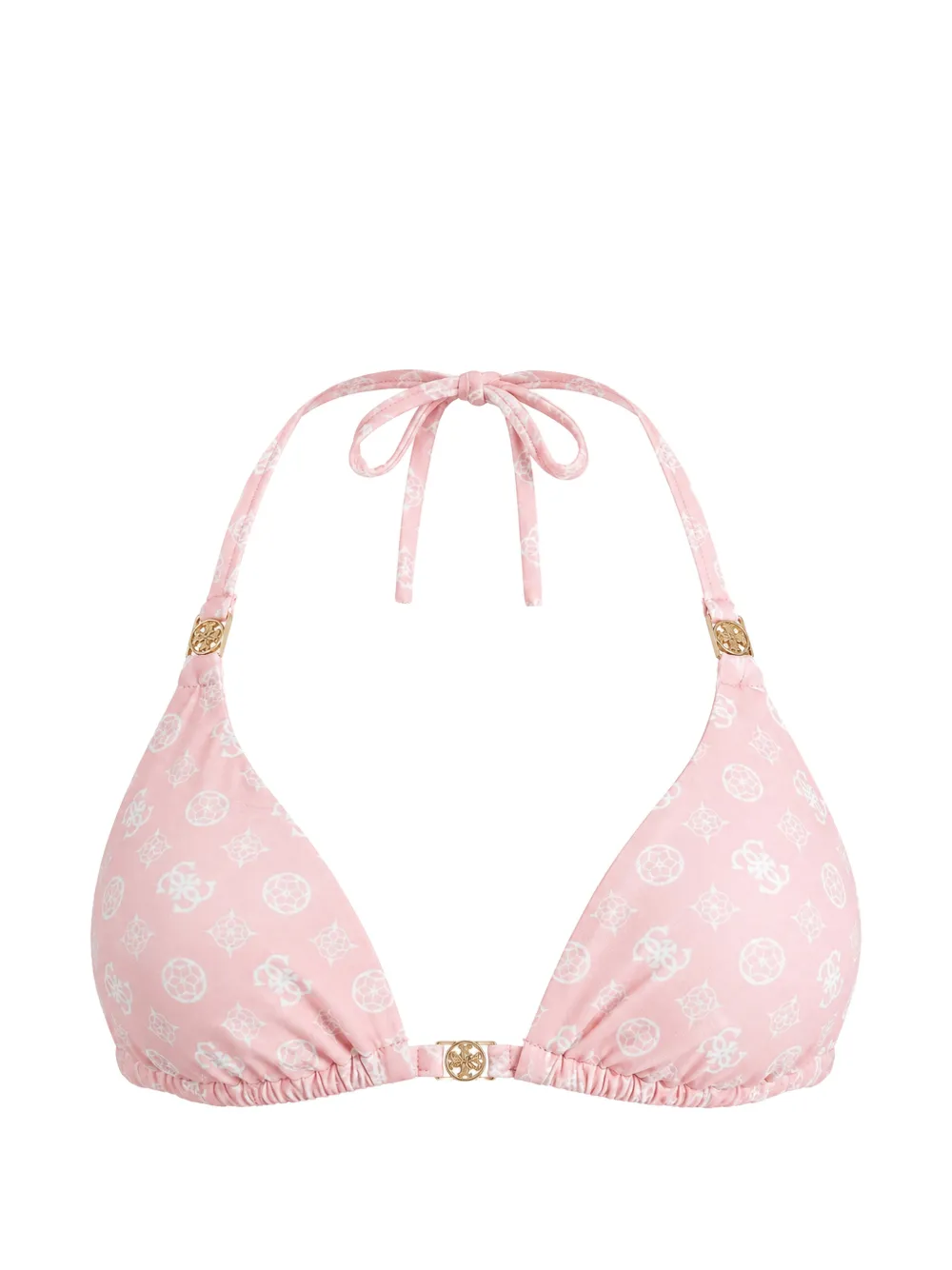 GUESS USA monogram-print halterneck bikini top - Rosa