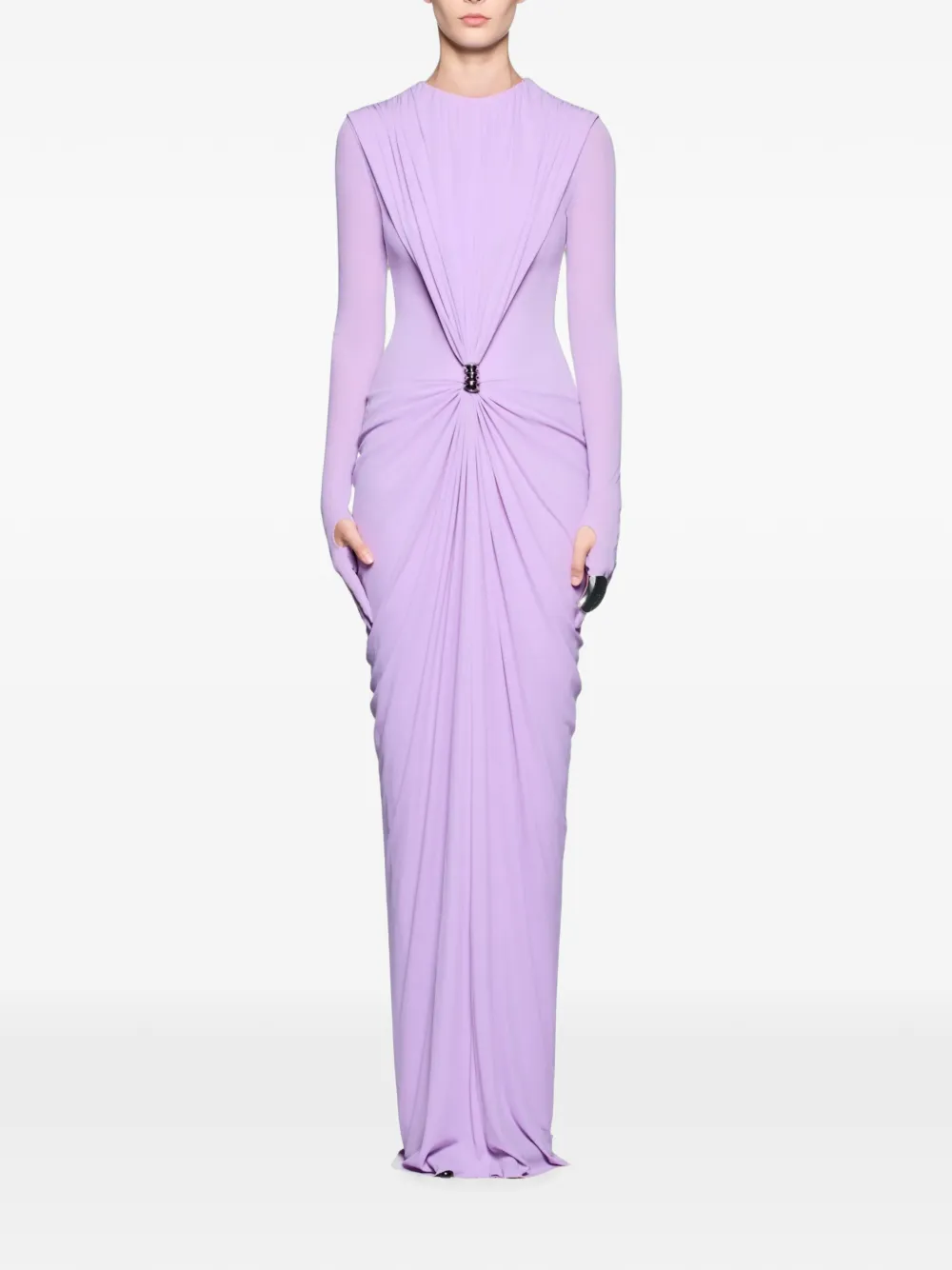CHATS BY C.DAM Zayra maxi-jurk met ruches Paars