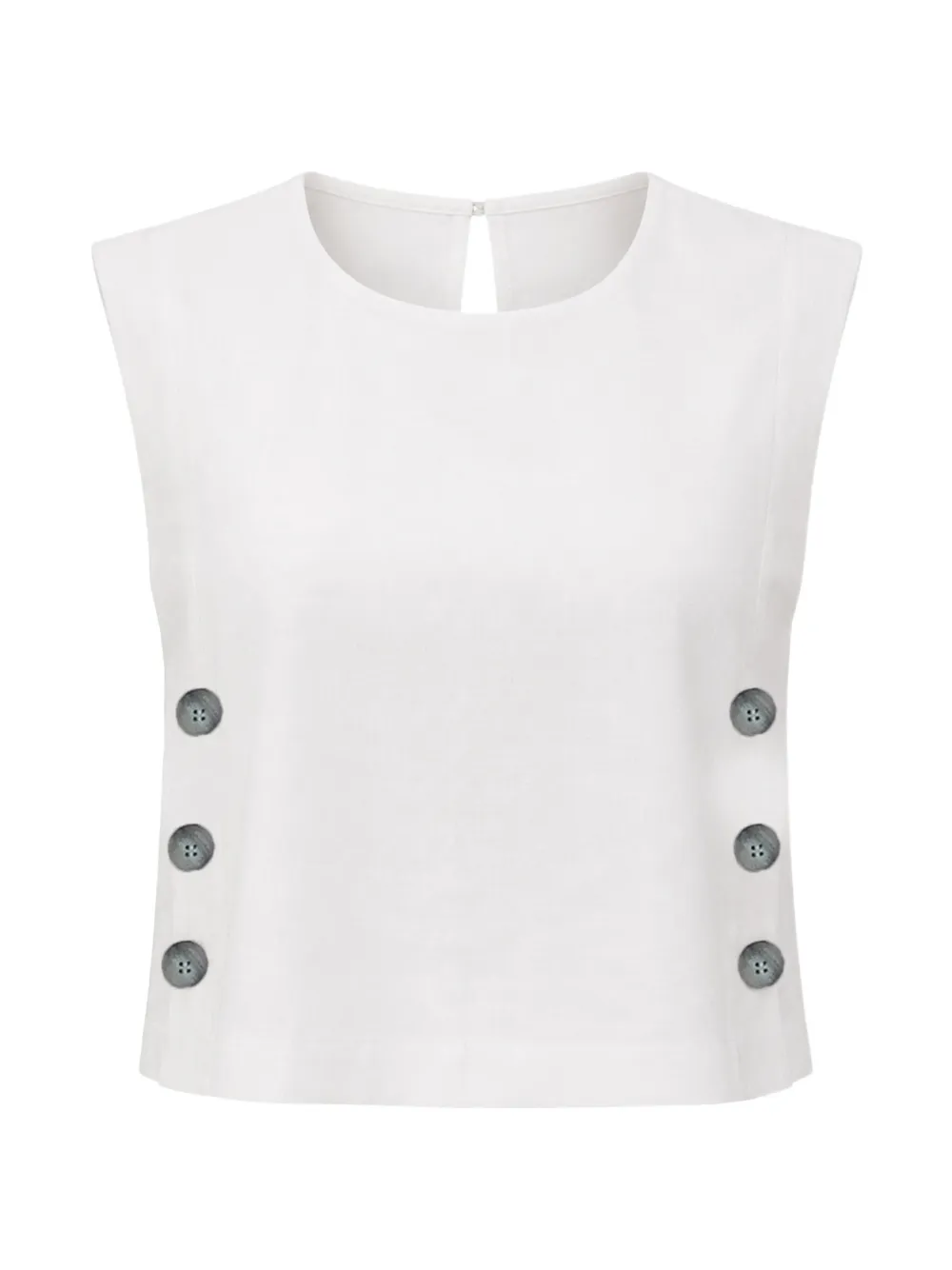Marella button-detail sleeveless blouse - Bianco