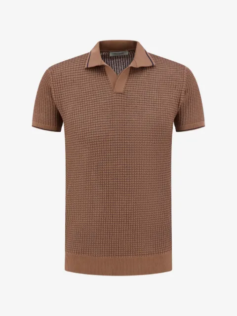 Gran Sasso waffle-knit short-sleeve polo shirt