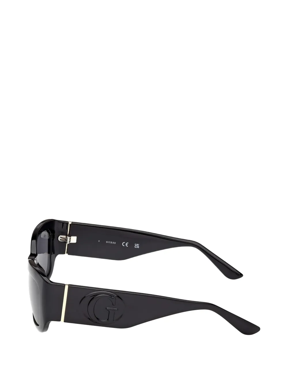 GUESS EYEWEAR Zonnebril met rechthoekig montuur en logo-plakkaat Zwart
