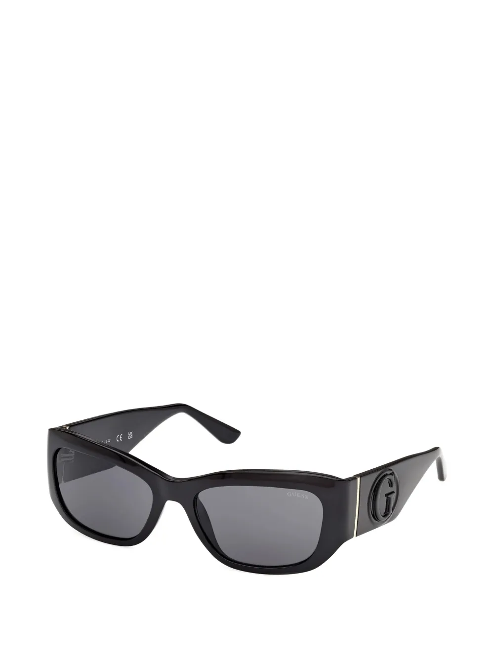 GUESS EYEWEAR Zonnebril met rechthoekig montuur en logo-plakkaat Zwart