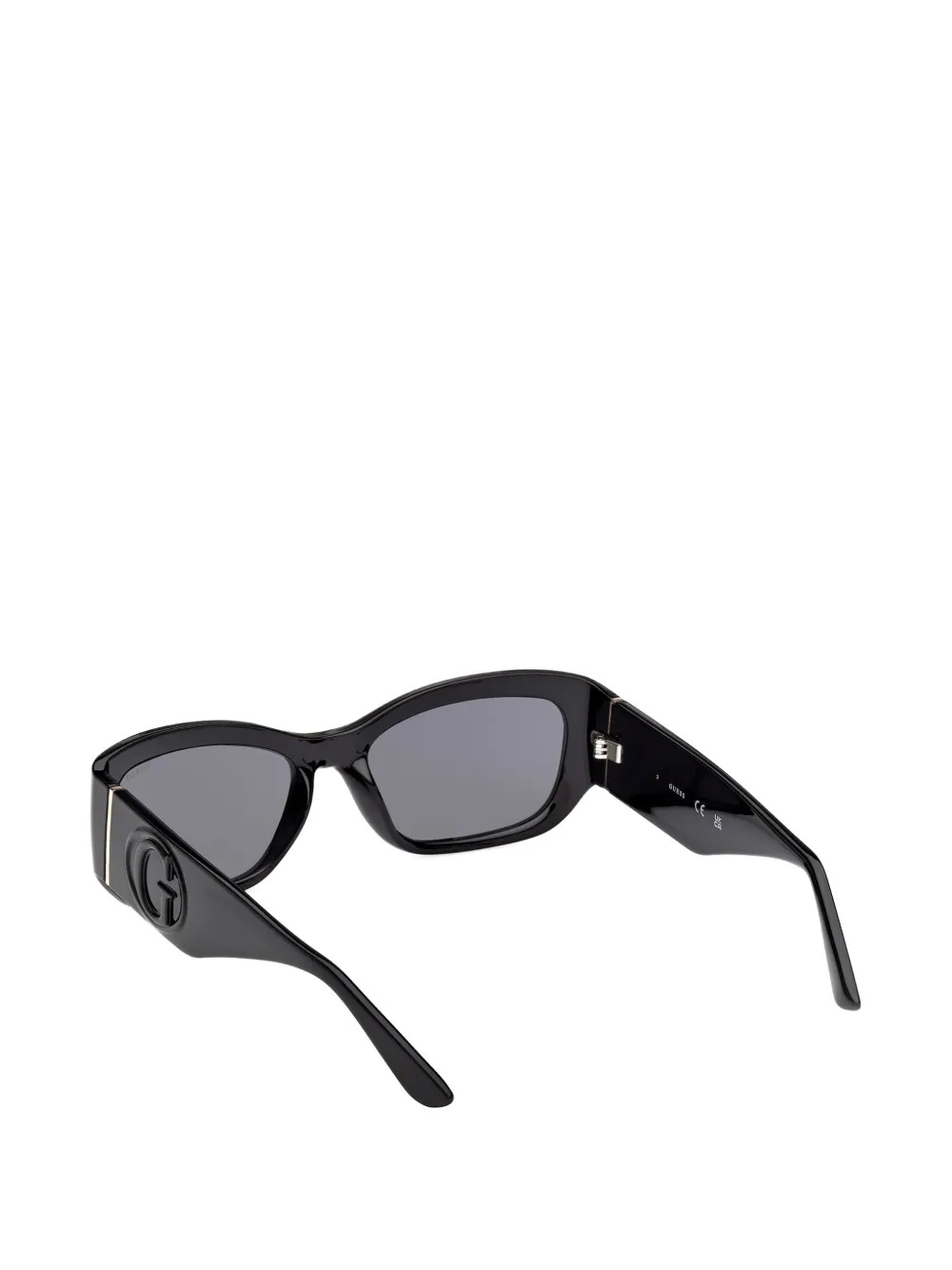 GUESS EYEWEAR Zonnebril met rechthoekig montuur en logo-plakkaat Zwart