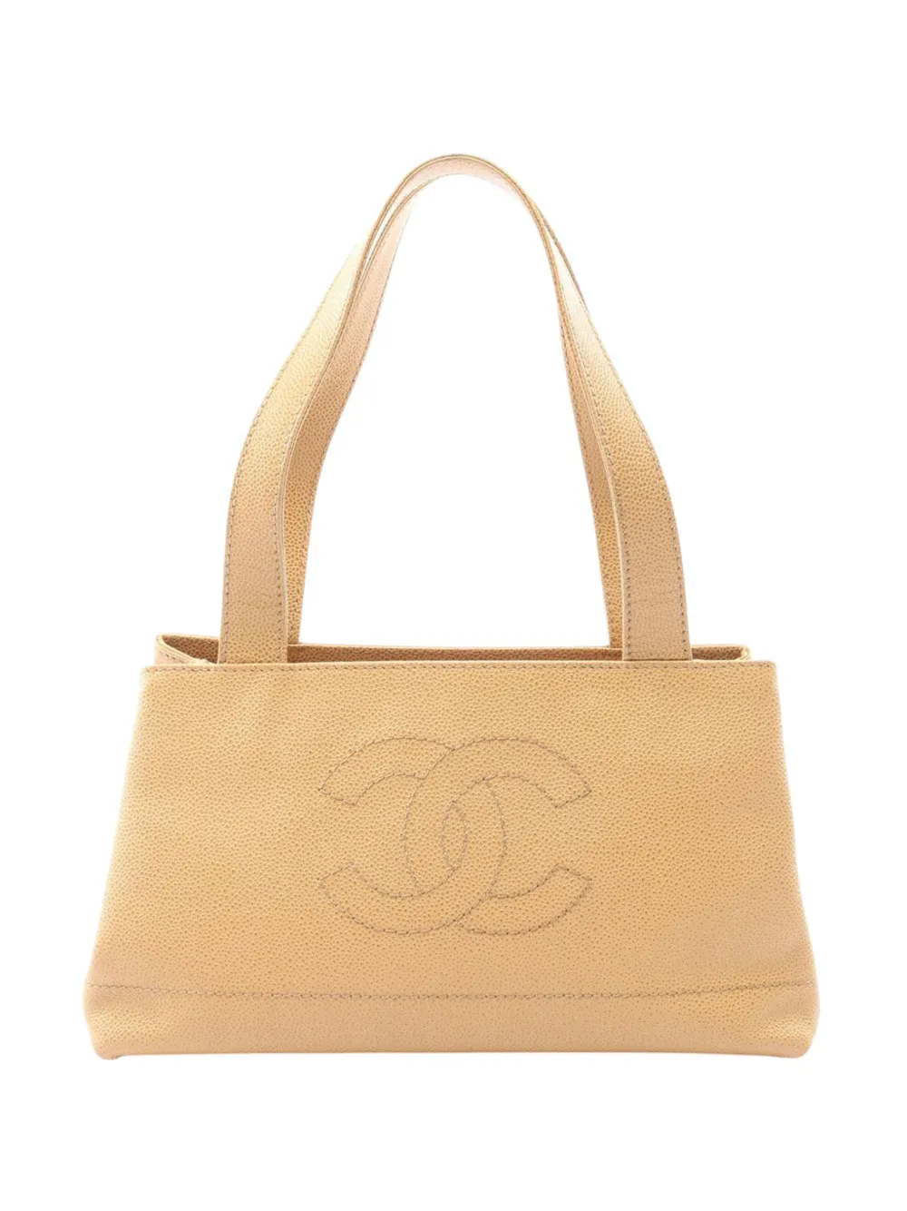 CHANEL Pre-Owned 2002-2003 Caviar CC tote bag - Toni neutri