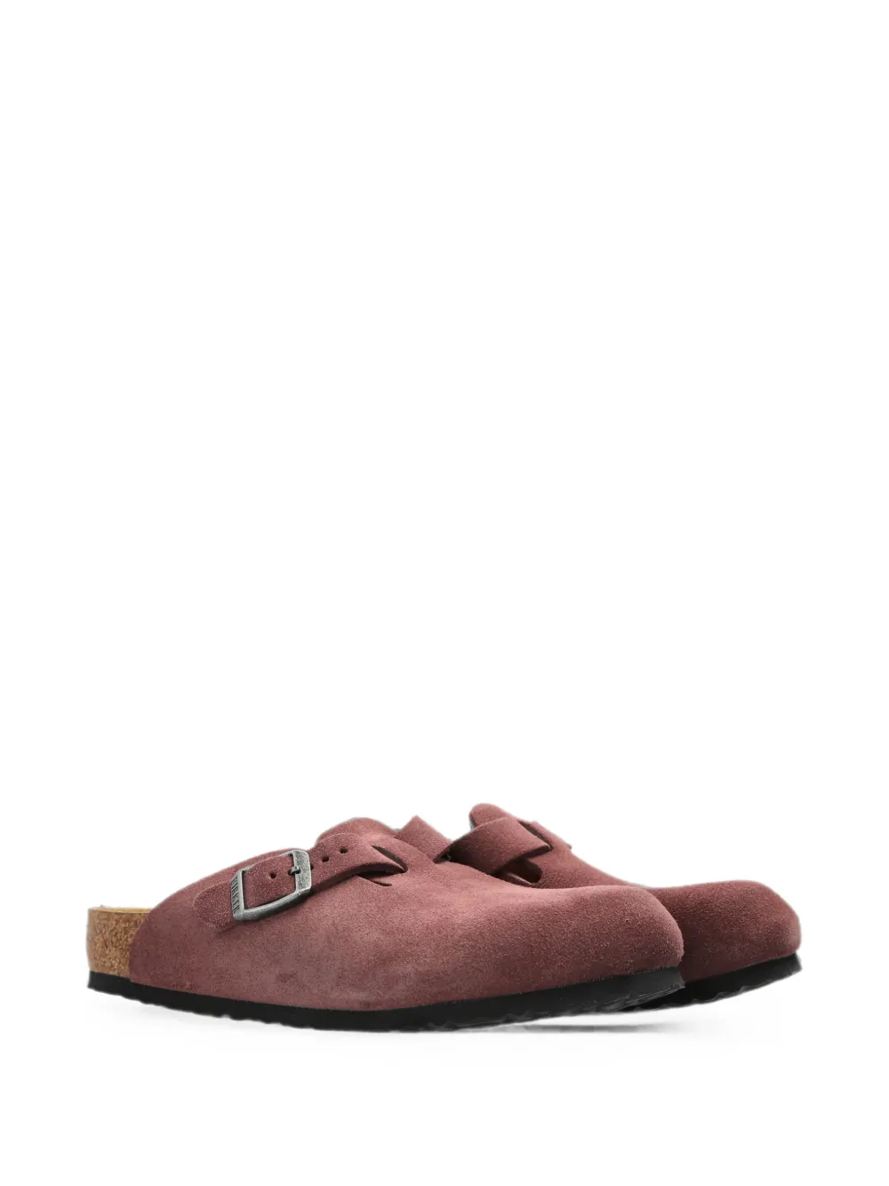 Birkenstock Kids Boston suede mules Roze