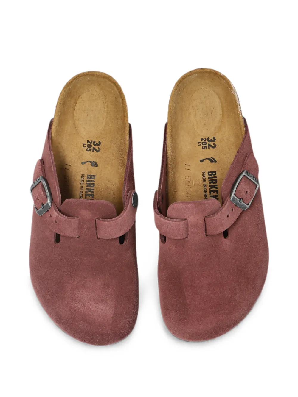 Birkenstock Kids Boston suede mules Roze